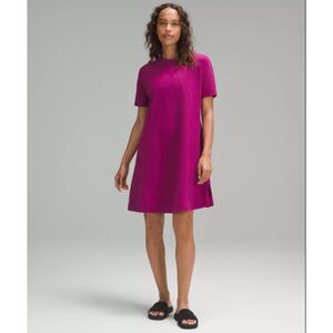 lululemon Womens 4 Heavyweight Cotton T-Shirt Dress Athleisure Travel EUC